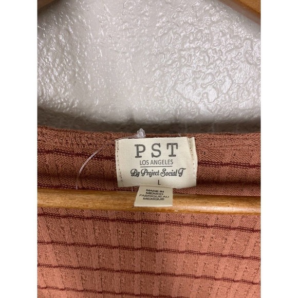 Project Social T Kimora Knit Top Size Large L Sweetheart Neck Striped - Picture 3 of 6